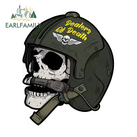 EARLFAMILY 13cm x 10.4cm for Grim Reaper Helicopter Pilot US ARMY Aviation Car Stickers Personality 