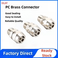 Kpc Thread 1/8 3/8 1/2 "1/4" BSP Fittings 4-M5 4 6 8 10 12 14 16mm Air Pipe Quick Joint Brass Nickel-Plated Straight External Thread Joint PC Quick Screw Air Joint PC