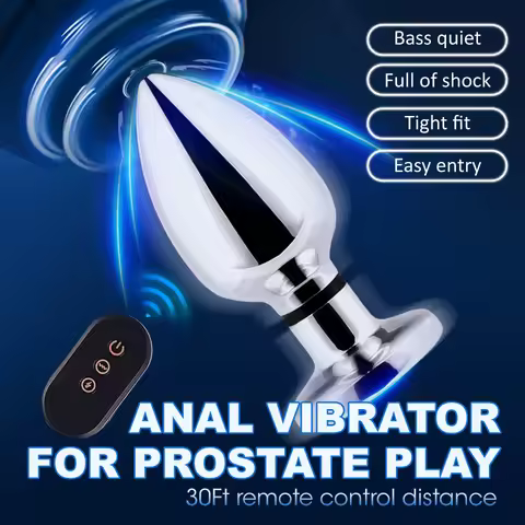 Electrical Shock Vibrator Women's Metal Anal Plug Wireless Remote Men Prostate Massager Adult Suppli