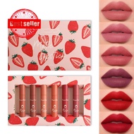 6 Colors Lip Tint Stain Strawberry Set Lip Gloss Non To Cup Fade Stick Gloss Waterproof Not Lip F4
