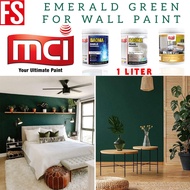 Emerald Green paint for exterior and interior wall 1L / Emerald Green cat untuk dinding luar & dalam