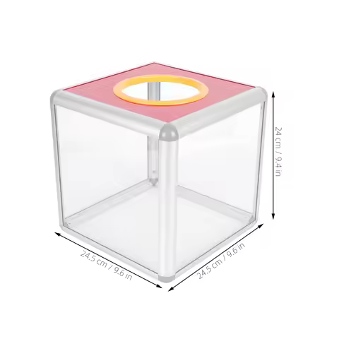 1Pcs Transparent Lottery Box Lockable Draw Box for Votes Fundraising Charity Collection Donations Ra