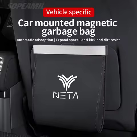 Car Garbage Bag For NETA S V X U L AYA V-II Led Light Magnetic Adsorption Seat Back Hanging Storage 
