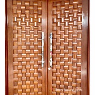 Pintu Rumah Kupu Tarung Motif Anyaman Kayu Jati - 120x200