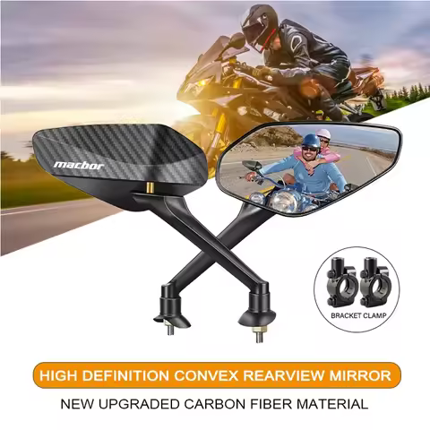 Carbon Fiber Rearview Mirror For Macbor Montana XR5 Rockster flat 125 Eight Mile 500 Scrambler Motor