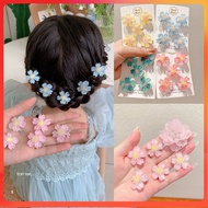Pengikat Rambut Klip Rambut Getah Rambut Kanak Budak Perempuan Children's Flower Hair Clip Set Girls