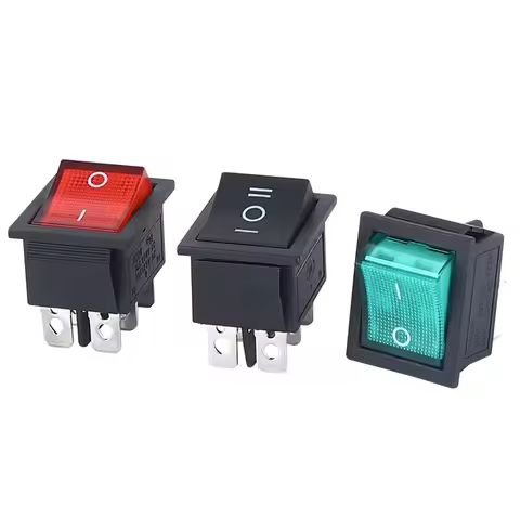 1pcs KCD4 Latching/Momentary Rocker Switch Power Switch I/O l/O/ll 4 Pins/6 Pins With Light 16A 250V