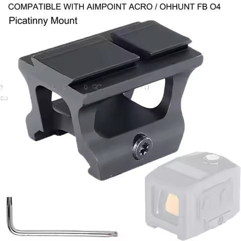 Lower 1/3 Co-Witness Optics Picatinny Riser Mount Compatible with FB-O4/ACRO P1/P2 hunting trail acc