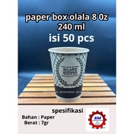 [Contents 50 PCS] Paper cup oolala 8 Oz / 80z coffee Paper cup 240ml heat-resistant cup coffee tea t