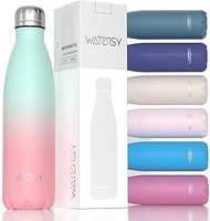 Stainless Steel Insulated Water Bottle, WATERSY Double Walled Metal Vacuum Flask Keep 24 Hrs Cold & 