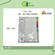 [GY OFFICE] EMI-FILE Index Divider Jan - Dec A4 Paper Divider/File Index/Document Divider/File Index