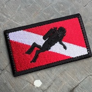 Scuba Diver Down embroidered patch