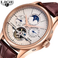 LIGE 2022 Men Watch Top Brand Mens Mechanical Watches Automatic Tourbillon Skeleton Watch Men