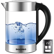 DEKOPRO Electric Tea Kettle 1.7L, BPA-Free Glass Hot Water Kettle