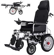 Fashionable Simplicity Foldable Heavy Duty Electric Wheelchair With Headrest Adjustable Backrest And Pedal Joystick Drive With Electric Power Or Use As Manual Wheelchair Black