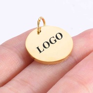 20Pcs Stainless Steel Stamping Tags Charms Personalized 6Mm-15Mm Record Words Logo Pendants Mirror