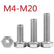 (((M4-M20) 304 Stainless Steel Hollow Outer Hex Threading Threading Hole Screw Hollow Bolt Mask Mach