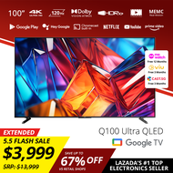PRISM+ Q100 Ultra | 4K QLED Google TV | 100 inch | Google Playstore | Inbuilt Chromecast  | HDR10+ | Dolby Vision
