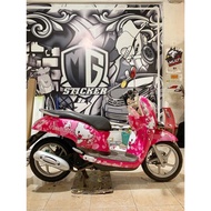 Stiker Motor SCOOPY Full Body Sticker Decal Scoopy Motif kuning guinness