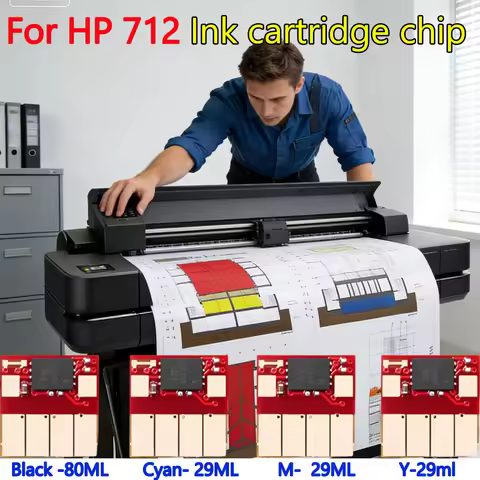 4Colors For Hp 712 712XL Replacement Compatible Disposable Chip For HP DesignJet T650 T630 T250 T230