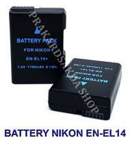 (แพ็คคู่ 2 ชิ้น) EN-EL14 \ EN-EL14a \ ENEL14 \ ENEL14a แบตเตอรี่สำหรับกล้องนิคอน Camera Battery For Nikon D3100,D3200,D3300,D3400,D3500,D5100,D5200,D5300,D5500,D5600,Df DSLR,P7000,P7700,P7800 BY PRAKARDSAKDA SHOP