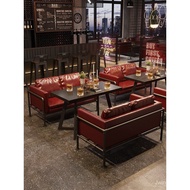 Brown Shop Clearing Restaurant Milk Tea Hot Pot Style Bar Sofa Deck Set Western Food Western Restaur
