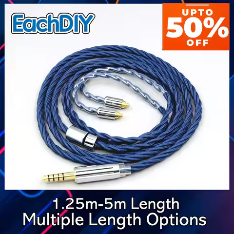 99% Pure Silver OCC Graphene Alloy Full Sleeved Earphone Cable For Sennheiser ie200 IE300 ie600 IE90