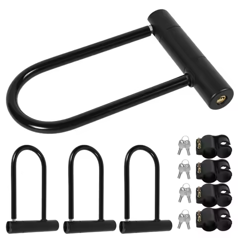 1/2/4Pcs Bike Lock with Key Standard Size U-Lock for Bicycles and Other Outdoor Equipment Anti-Theft