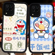 Black Casing for Samsung A04 A05 A06 A07 J7 J2 Prime F04 A22 A12 A04E M04 Pro 5G H34 Cute Doraemon