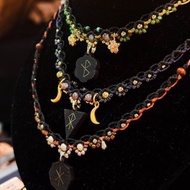 【魔法符文】守護盧恩符文 木鑲嵌編織頸鏈