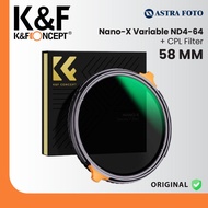 KNF Concept 58mm Nano-X Variable Filter ND4-64 + CPL K&F Lens Filter