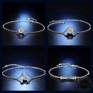 ELESHE JEWELRY Silver Bangle Gelang Perempuan Bracelet 925 Original Moissanite Diamond Fashion Rantai Women Tangan M134