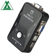 FORBETTER 2 Port VGA KVM Switch, 2 in 1 Out Switcher USB 2.0 KVM Switch Splitter, Manual Button Swit