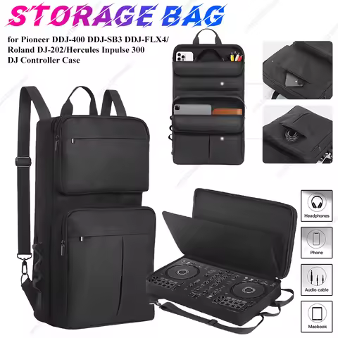 DJ Backpack for Pioneer DDJ-400/DDJ-FLX4 for Roland DJ-202 DJ Mixer Case Travelling Case Anti-scratc