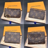 LV 經典老花鎖匙包卡包零錢包 Rosalie Envelope 雙面併色 Monogram Card Holder Wallet Cardholder key pouch pouch coin pu