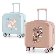 ZT Luggage กระเป๋าเดินทางขนาด 18 นิ้วแฟชั่นการ์ตูนพิมพ์กระเป๋าเดินทางขนาดเล็กทำจากวัสดุ ABS + PC คุณภาพสูง กระเป๋าเดินทางสำหรับเด็ก