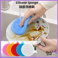 Ready Stock Silicone Dish Bowl Cleaning Brush Silicone Scouring Pad Silicone Dish Sponge Kitchen Pot