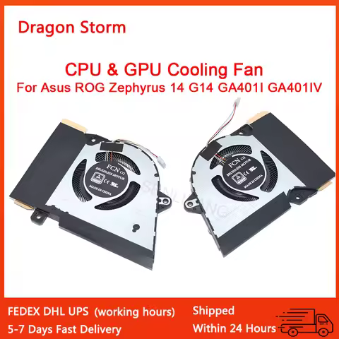 New Laptop CPU GPU Fan For ASUS Rog Zephyrus 14 G14 GA401I GA401IV GA401IU GA401IH 13NR03F0AP0301 13