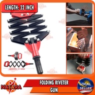 NASARA ~ [17INCH 32INCH] MANUAL HAND RIVETER FOLDING EXTENDING RIVET GUN / SCISSOR ACTION / POP RIVE