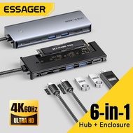 Essager 7/6-In-1 USB3.2ชนิด C ฮับ Type C ไปยัง USB HDMI 3.2 Gen2 10Gbps อะแดปเตอร์ Type C PD100W ชาร