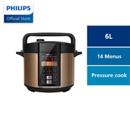 PHILIPS Electric Pressure Cooker HD2139/60 (6.0L)- Auto Pressure Release pressure cook multi cook menus (Kitchen Appliances)