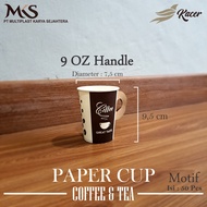 Kacer Papercup Handle 9 Oz PAPER CUP PAPER CUP HANDLE hot coffee 9oz + handle