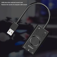 SC2- External USB Sound Card USB Audio Adapter Headset Drive-Free Sound Card for Laptop Desktop Comp