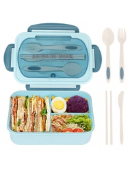 1 hộp đựng cơm trưa Bento cho người lớn dung tích 1200ml, hộp đựng thức ăn chống rò rỉ kèm dụng cụ, 