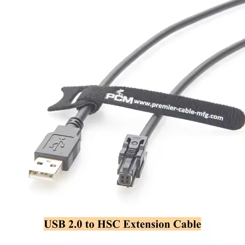 HSC to USB Cable USB2.0 Male to HSC 4 Pin A Code Female Car Video Audio Connection Cable Compatible 