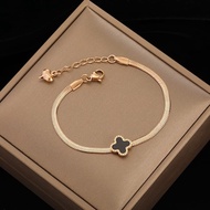 [ Terlaris ] Gelang Titanium Pipih Black Tipani Rose Gold Wanita Anti Karat / Gelang Wanita Korea Te
