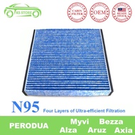 N95 PM2.5 Cabin Air Filter Perodua Myvi 2011 2020 Alza Axia Bezza Nautica Swift Jazz City