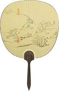 Shiomi Dan Fan, Made in Japan, Uchiwa Bird and Beast Play, Monkey Chasing, 88.7 x 14.6 inches (22212