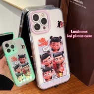 Suitable for iPhone16/15/14/13/12/11/X/XR/Xs ProMax Luminous LED Phone Case, Flashing iPhone 15Pro P