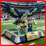 Seahawks team small particle assembled building blocks, professional rugby league team creative gift